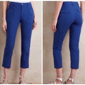 Anthropologie Hei Hei Mid Rise Straight Cargo Pant Size 25 Blue Shapphire
